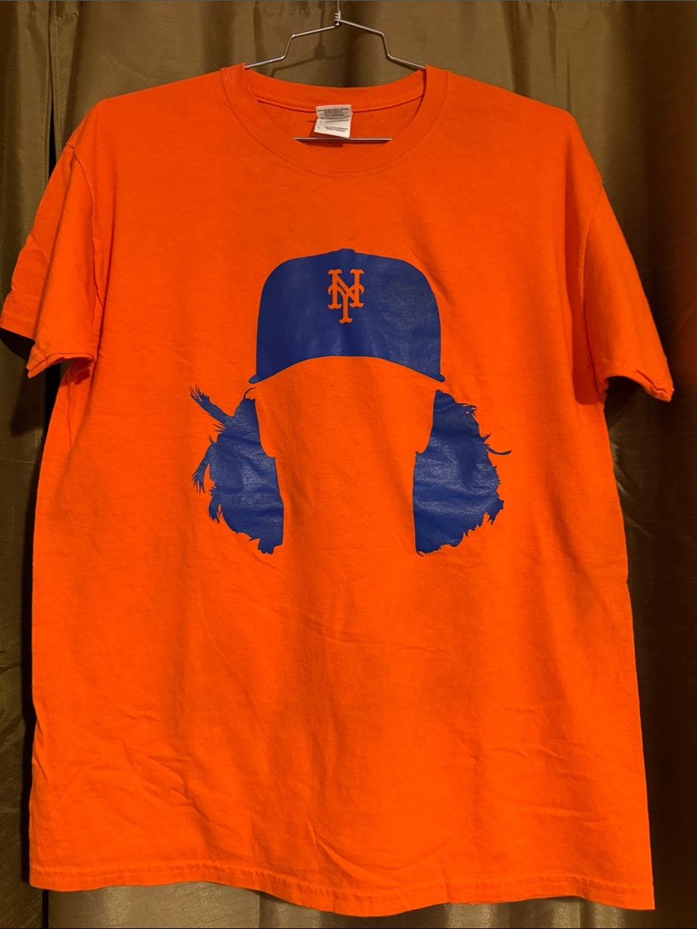 2015 New York Mets SGA Shirt  ( L )Jacob deGrom Hair Silhouette Baseball